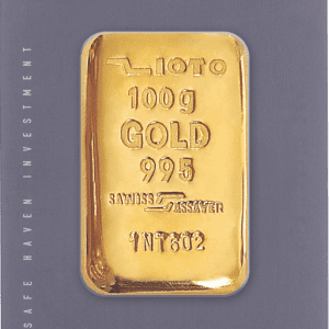 شمش طلا ۱۰۰ گرم عیار ۹۹۵ زیوتو