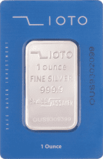 شمش نقره ۱ اونس عیار ۹۹۹/۹ زیوتو