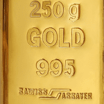 شمش طلا ۲۵۰ گرم عیار ۹۹۵ زیوتو