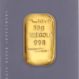 شمش طلا ۵۰ گرم زیوتو – عیار ۹۹۵