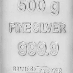 شمش نقره ۵۰۰ گرم عیار ۹۹۹/۹ زیوتو