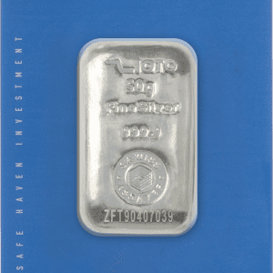 شمش نقره ۵۰ گرم ۹۹۹/۹ زیوتو