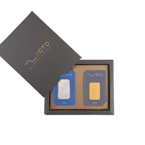 پک دو عددی شمش طلا و نقره 1 اونسی ( 31.1 گرم ) زیوتو